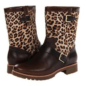 Sperry Leopard Calf Hair Moto boot